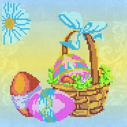 Схема для вышивания бисером АБРИС АРТ "Пасхальная корзина"